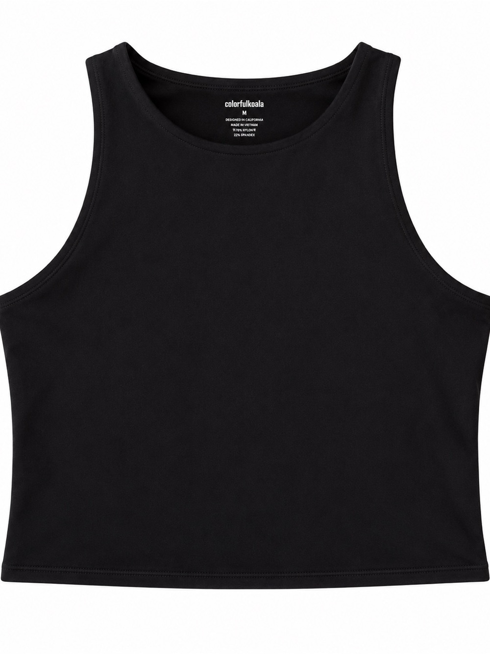 Colorfulkoala Black Cropped Athletic Tank Top Women’s Medium M